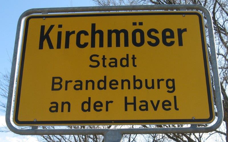 Ortseinganschild Kirchmöser