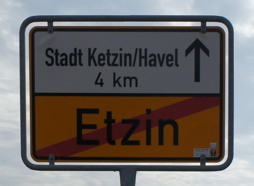 Orstausgangschild Etzin